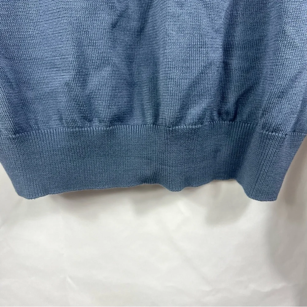 Pronto Uomo Steel Blue Silk Cotton Blend Crewneck Sweater